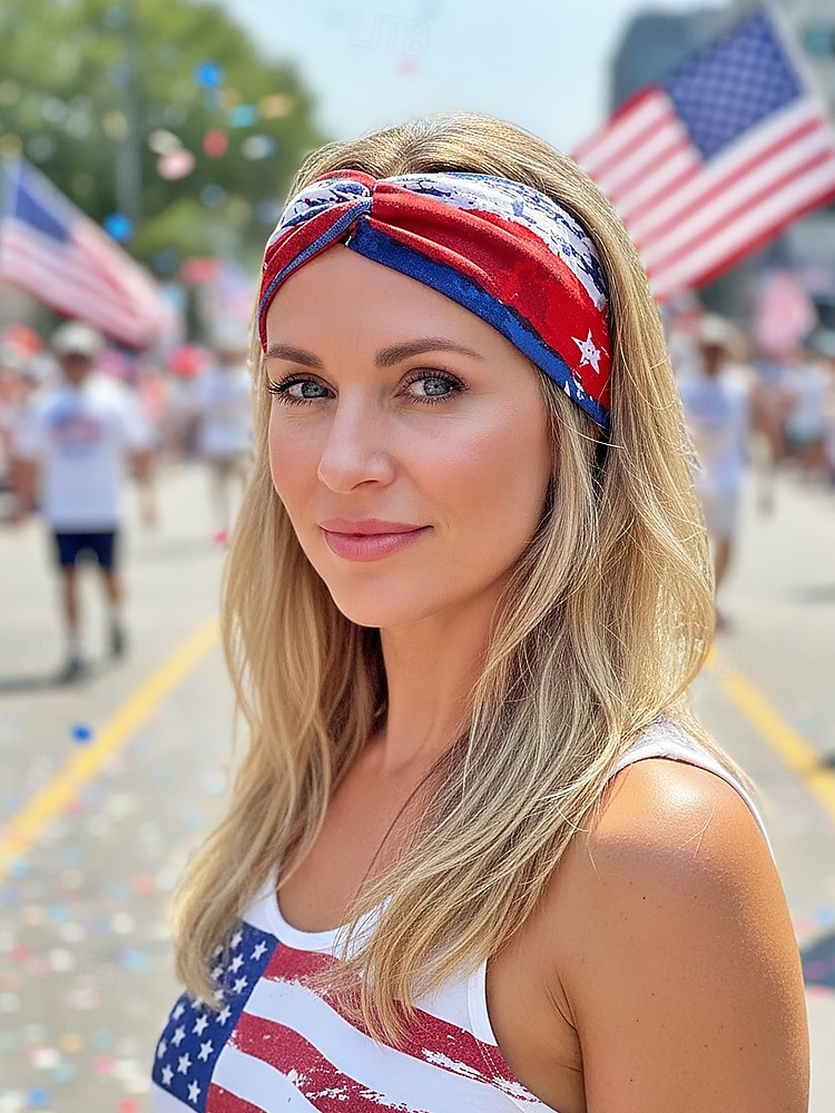 Stati Uniti 250° Anniversario Fascia per Capelli in Poliestere Patriottica da Donna Wrap per Capelli in Elastico Estensibile con Molti Stili di Bandiera USA Leggera e Confortevole Festiva per il del 2026 a $7.99 –P3
