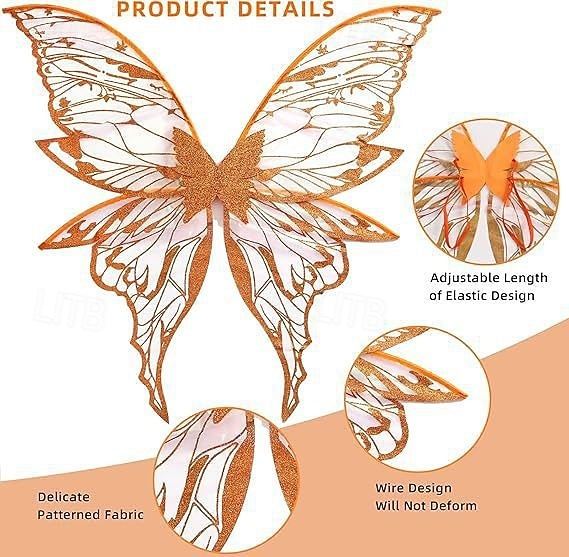 Médiéval Renaissance Ailes Accessoires Ear Cuffs Elfe Fée Papillon Déguisement Femmes Fantaisie Halloween Carnaval Performance LARP Foire de la Renaissance Adulte Plus d'accessoires de 2026 ? $18.99 –P3