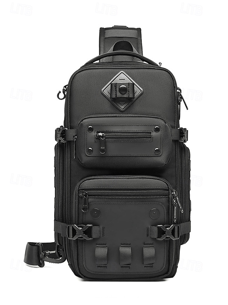borsa a tracolla tattica da uomo: zaino a tracolla in poliestere di grande capacità con più tasche e stili di trasporto versatili, vari colori per escursioni all'aperto, viaggi e uso quotidiano casual del 2026 a $54.99 –P4