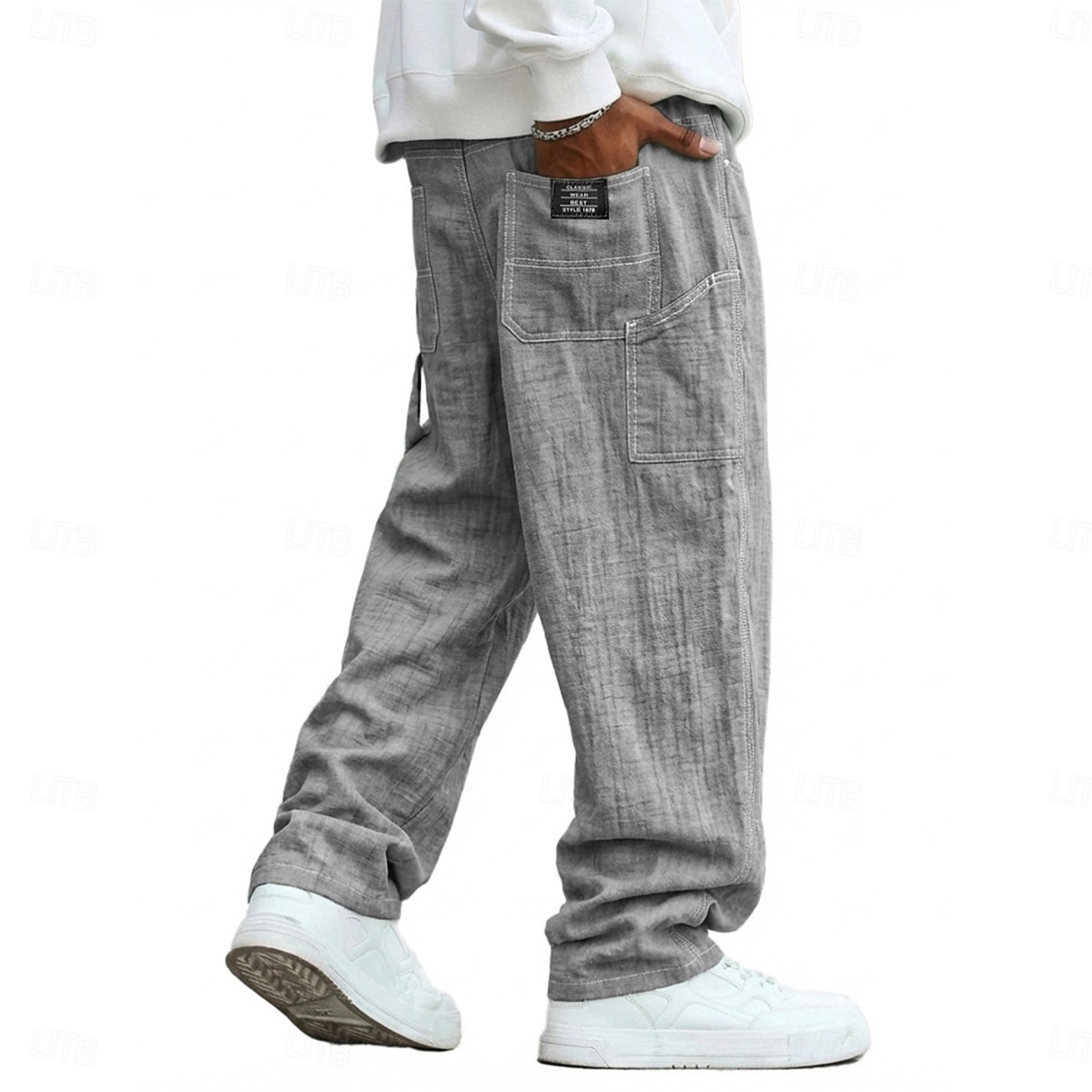 Per uomo Pantaloni di Lino Pantaloni Pantaloni Estivi Pantaloni Larghi Tasca Elastico in vita Gamba Dritta Tinta unica Confortevole Traspirante Lunghezza intera Casuale Quotidiano Ferie Vacanza Moda del 2026 a $26.99 –P2