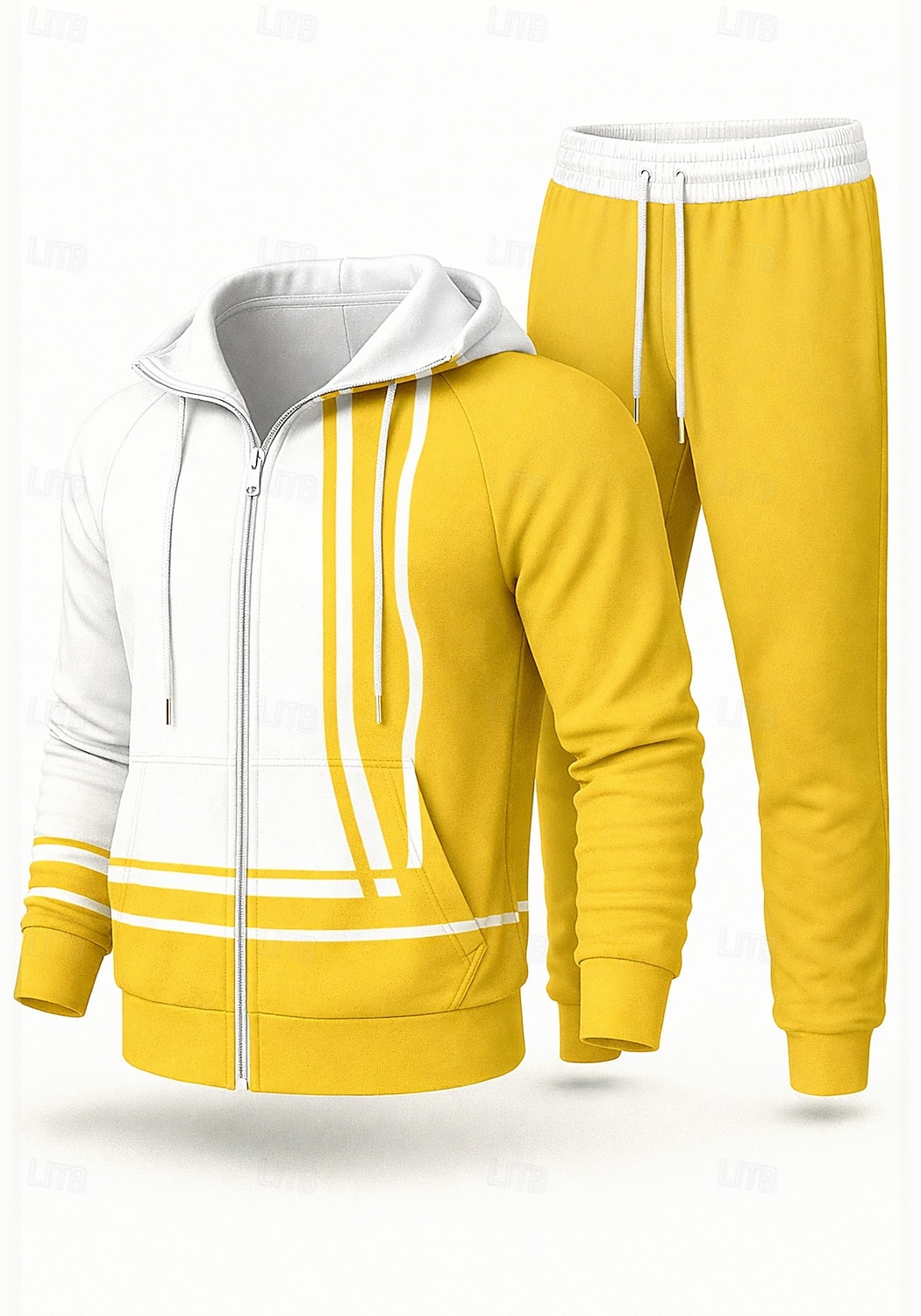 Pánské Kapuce Tepláková souprava Dvoudílná tepláková souprava Šňůrky Zapni Barevné bloky Celotělové oblečení Podzim Zima Žlutá Červená Určení Venkovní Cestování Lehká váha Módní Dlouhý rukáv Sport 2026 - $47.99 –P7