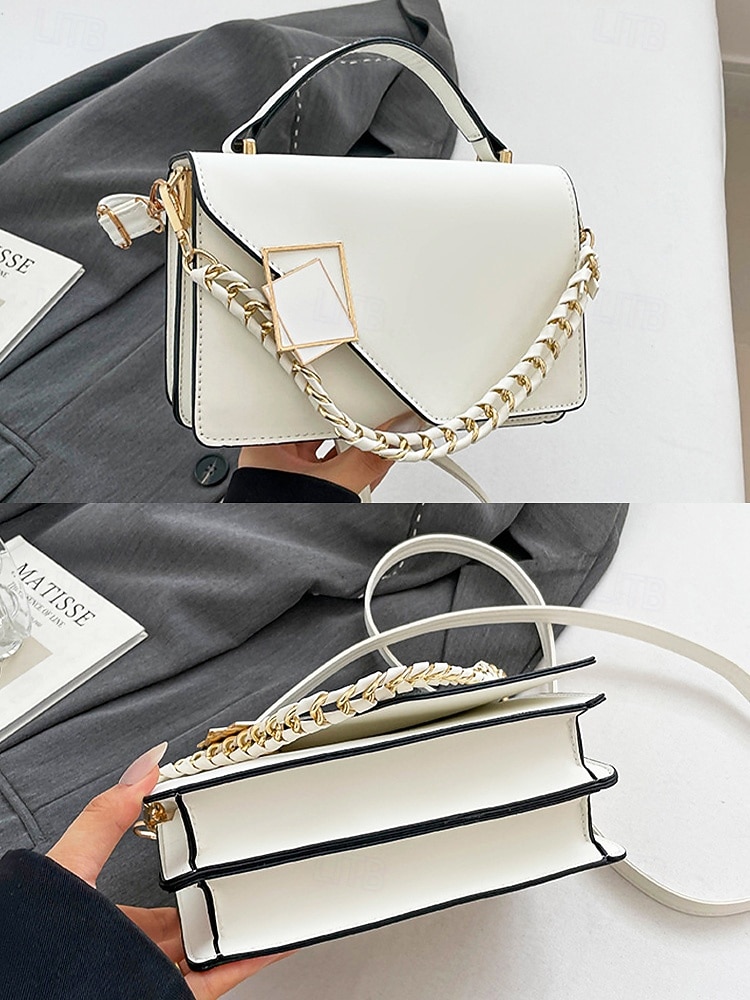 תיק צד אלגנטי לנשים עם דמוי עור, תיק כתף אופנתי עם ידית עליונה ורצועת שרשרת, ארנק אופנתי להמרה לנשים, מושלם ללבישה יומיומית, טיולים לחופשה וללבוש מסיבה 2026 - $19.99 –P5