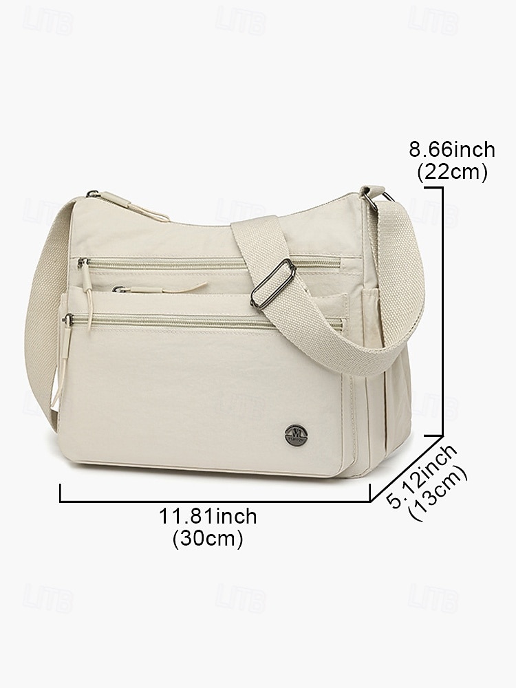 Женская многоцветная водостойкая полиэстеровая сумка через плечо, вместительная, универсальная для повседневного использования и отдыха, регулируемый ремешок, стильный и функциональный дизайн. 2026 - $18.99 –P14