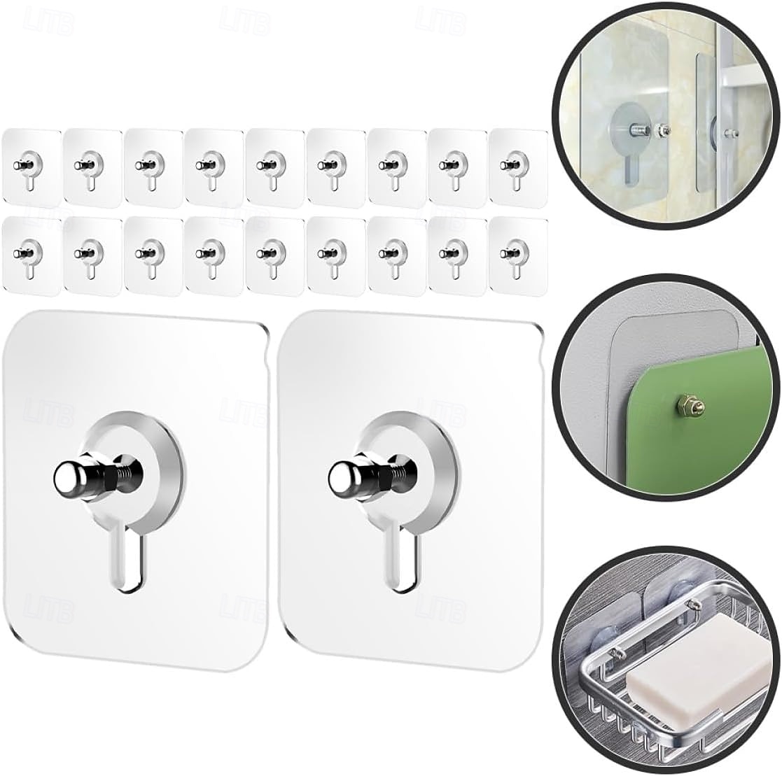 خطافات لاصقة بدون حفر، 20 قطعة من علاقات الصور بدون مسامير، خطافات جدارية لاصقة للتعليق، خطافات لولبية للتثبيت على الحائط، للتعليق على الحائط بدون مسامير للمطبخ والحمام والمنزل 2026 - $15.99 –P2