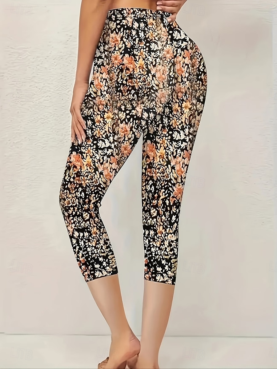 Per donna Chinos Leggings Vacanza Vintage Streetwear Capri Vita Alta Floreale Grafico Stampa Comodità Morbido Confortevole Elasticizzato Quotidiano All'aperto Vacanza Blu marino Estate Primavera del 2026 a $19.99 –P3