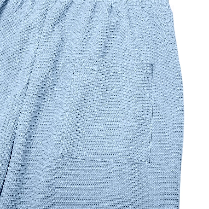Pánské Vaflová Tepláky Kalhoty Volné kalhoty Tepláky s rovnými nohama Šňůrky Elastický pas Pevná barva Pohodlné Plná délka Denní Venkovní Streetwear Módní Klasický styl Černá Bílá Neelastické 2026 - $25.99 –P4