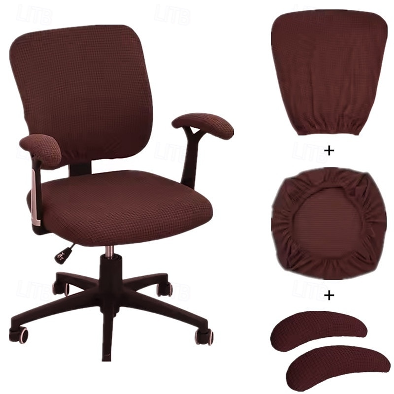 4PCS 1set Stretch Chair Cover Set Elastic Seat Cushion Backrest and Armrest Covers Non Slip Slipcovers for Office Computer Desk Dining Chair 2026 - $15.49 –P13