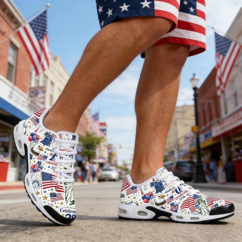 Adidași bărbătești – sărbătorind cea de-a 250-a aniversare cu un design îndrăzneț în roșu, alb și albastru, perfecți pentru sărbătorile naționale, parade și evenimente patriotice 2026 - $46.99 –P1