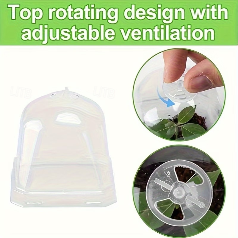 10pcs of Transparent Plant Seedling Pots with Humidity Domes, Square Plastic Containers with Lids And Bases, Breathable And Heat-Insulating, Suitable for Seedlings, Vegetables, Succulents 2026 - $20.99 –P5