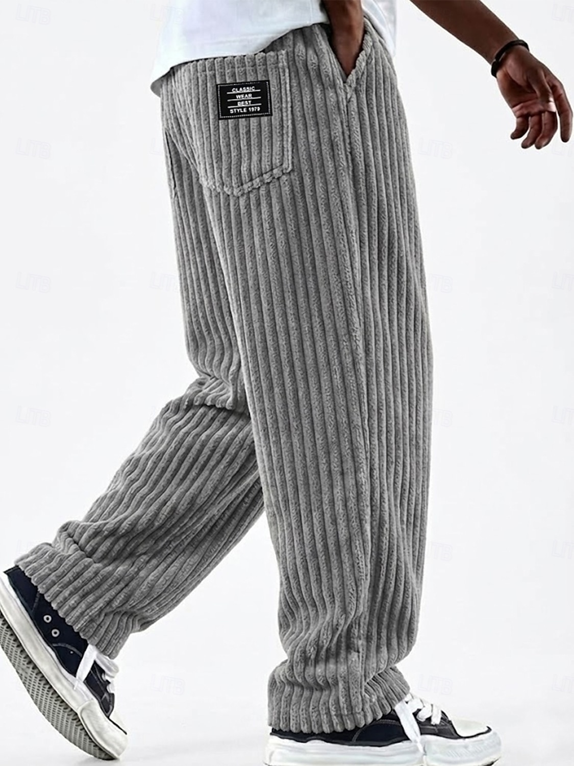 Férfi Nadrág Kordbársony Nadrág Téli nadrág Alkalmi nadrág Zsinór Egyenes lábbal Tömör szín Mokaszinok Teljes hossz Hétköznapi Napi Szabadtéri Divat Klasszikus stílus Fekete Fehér Nem elasztikus 2026 - $28.99 –P10