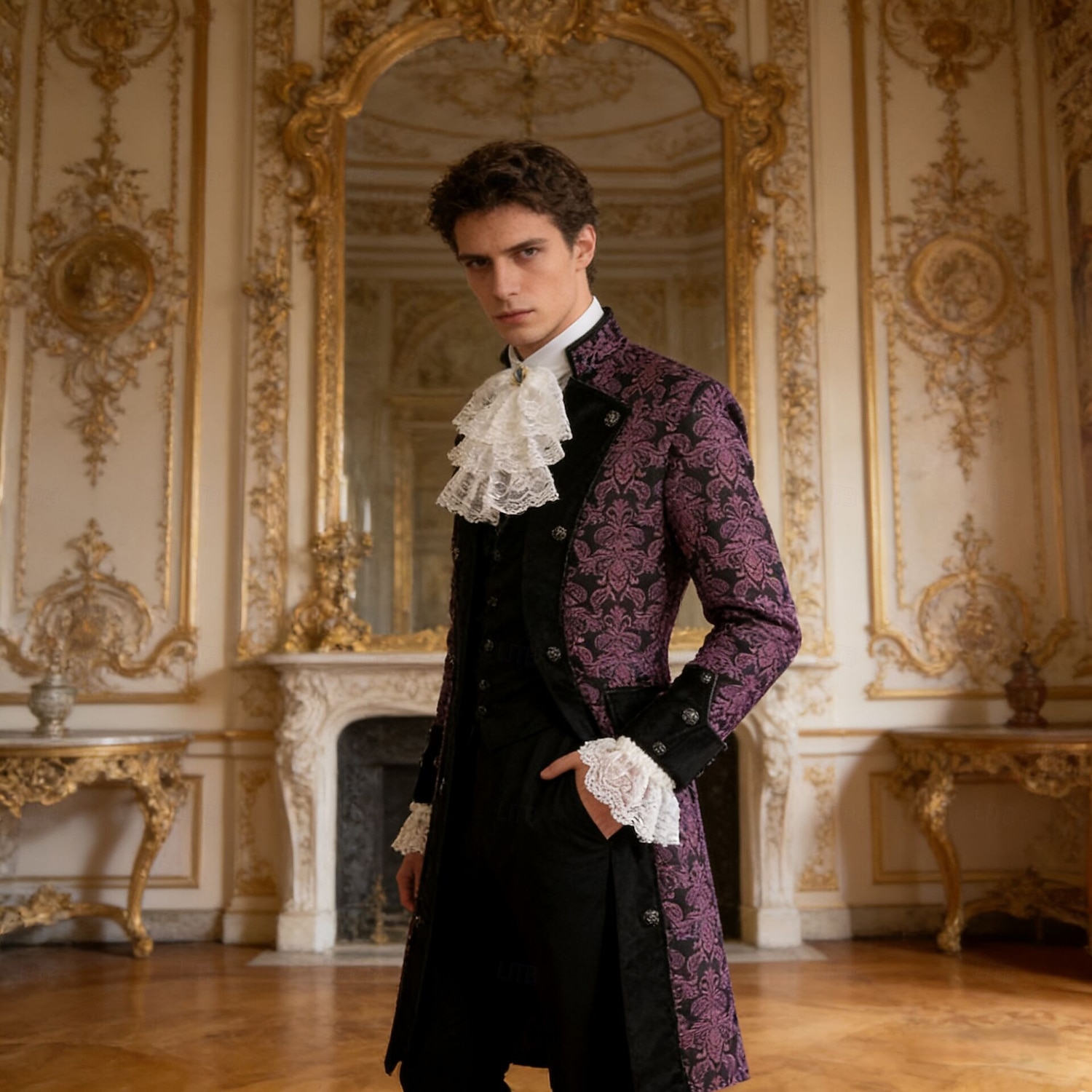 Rokoko Mittelalterlich Renaissance Mantel Ausgefallene Kostüme Halskrause langarm Edelmann Königliche Kleidung Kostüm Herren Fantasie Halloween Karneval Leistung LARP Renaissance-Messe Erwachsene 2026 - $60.99 –P2