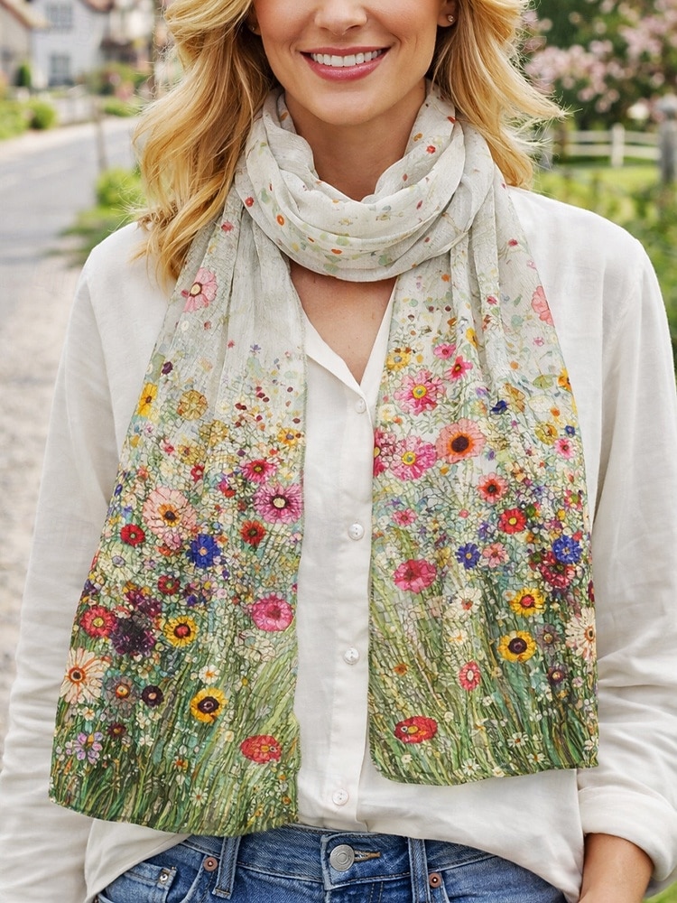 Женский шарф из полиэстера с изображением клевера, изготовленный из дышащего шифона, с зеленым узором в виде клевера, идеально подходит для Дня Святого Патрика и повседневной носки. 2026 - MXN $319.52 –P3