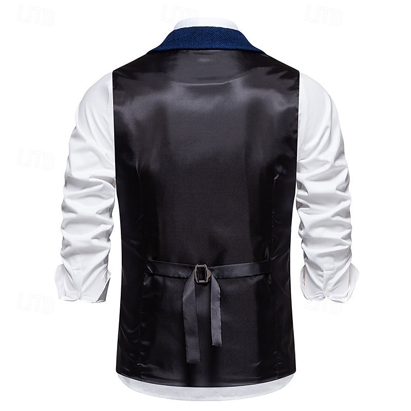 Classical 1920s Retro Vintage Vest Waistcoat The Great Gatsby Groomsmen Fancy Dress Men's Carnival Masquerade Prom Party Wedding Adults' Vest Spring Fall 2026 - $35.99 –P10