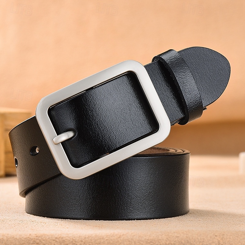 Men Belt Classic Leather Elegant Fashion Casual Solid Color Black Red Casual Daily Business Waist Belt 2026 - $14.99 –P2