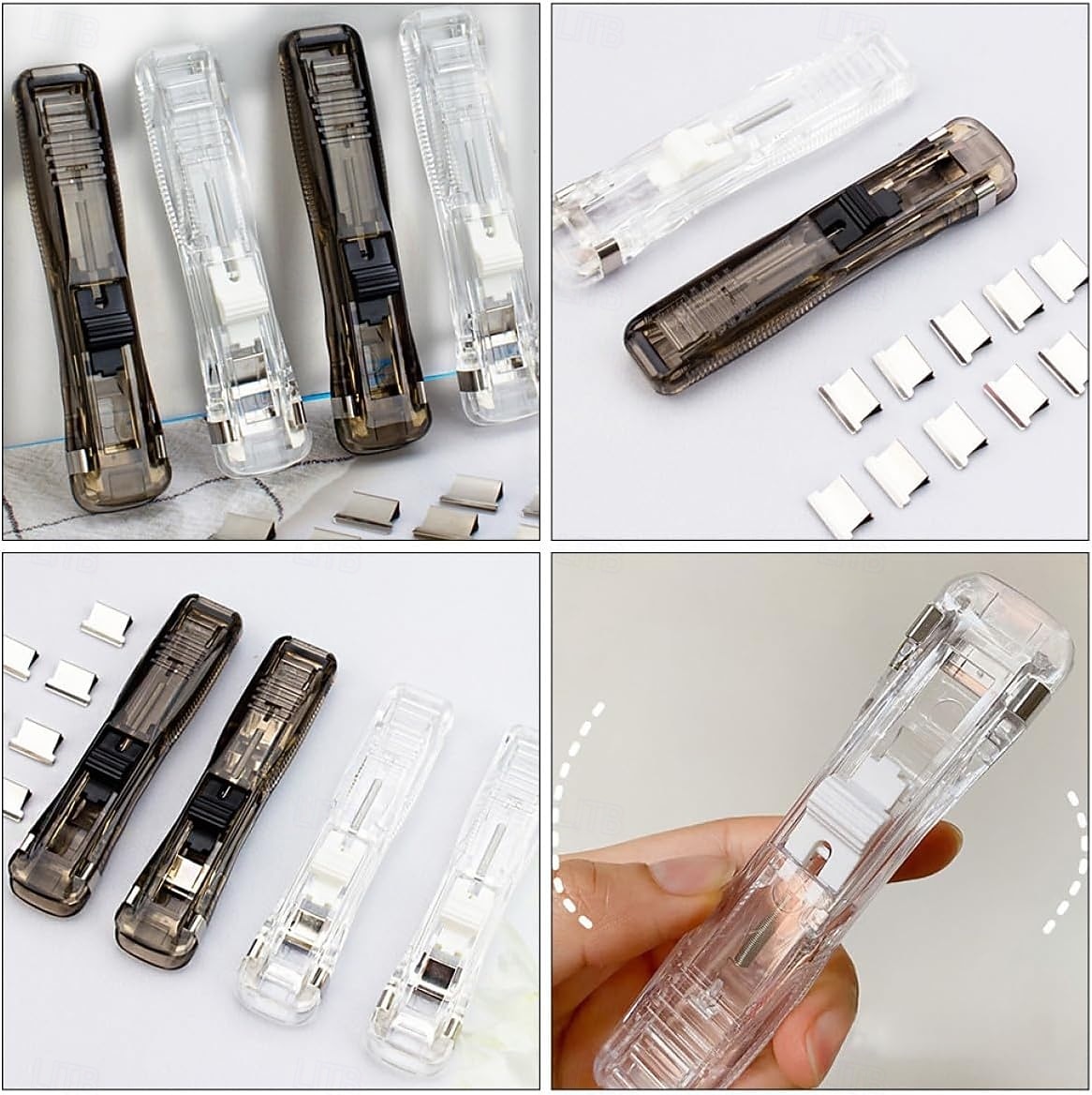 Bærbar permklipsstiftemaskin, påfyllbart stiftemaskinsett for kontoret med 2 bærbare papirklippere og permer og 200 stk. påfyllingsklips for filinnbinding og dokumentinnbinding 2026 - $15.99 –P6