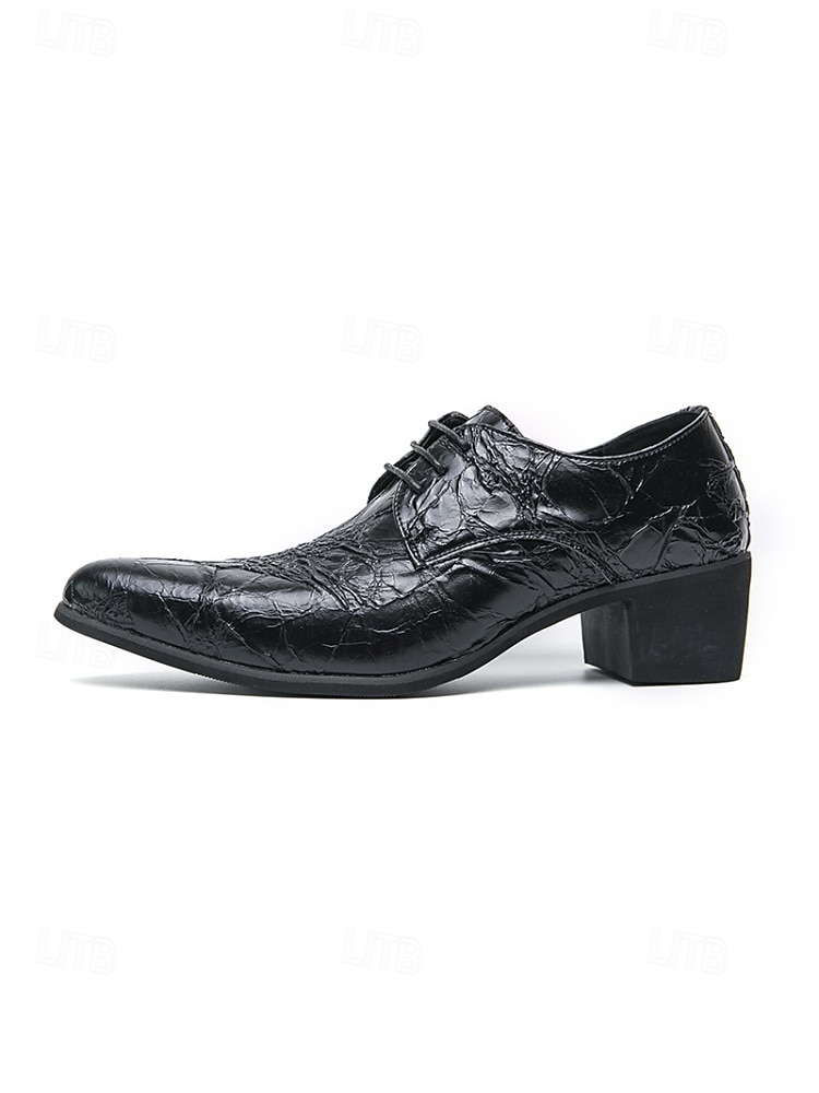 Pantofi eleganți bărbătești din piele ecologică maro cu model de crocodil, pantofi de mireasă premium pentru miri și invitați preocupați de modă 2026 - $54.99 –P9