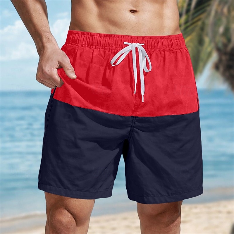 Men's Swim Trunks Boxer Swim Shorts Shorts Color Block Plain Comfort Breathable Above Knee Casual Beach Swimming Vacation Fashion Navy Blue Red Micro-elastic 2026 - $22.99 –P3