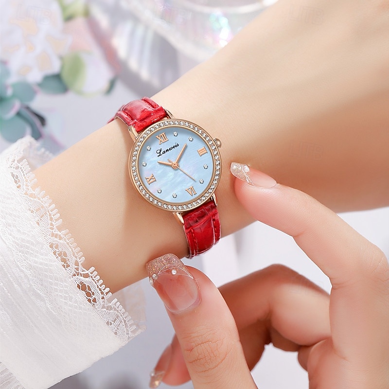 Muttertagsgeschenk 1 originale Business-Stil Perlmutt-Muster-Uhr modische Damen-Uhr Ipx7 wasserdicht Freizeit Sport Quarz-Armbanduhr für Frauen Box 2026 - $17.99 –P9