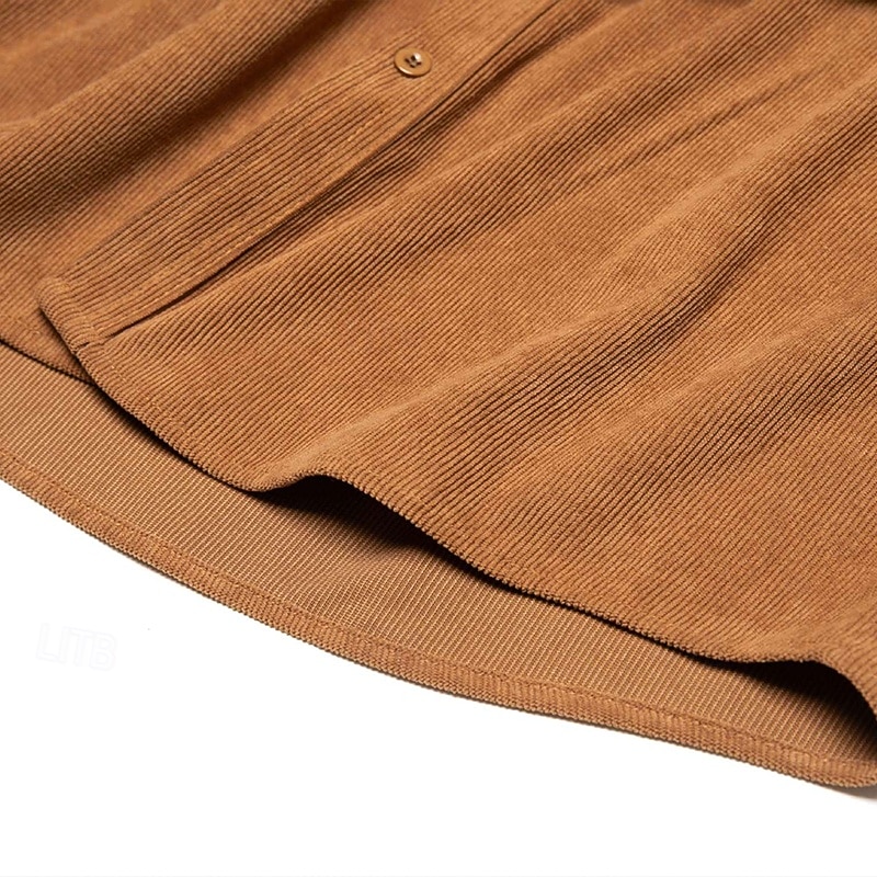 Homens Camisa Social Textura Camisa casual Camisas de trabalho Camiseta de Veludo Azul Marinha Azul Manga Longa Tecido Colarinho de Camisa Casual Diário Bolso frontal Roupa Elegante Moda Roupa de rua de 2026 por $29.99 –P7