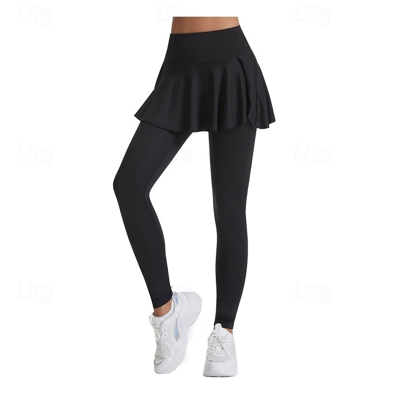 Women's Solid Colored Casual Skirt Tennis Skort Tennis Skirt with Leggings Sport Skirt Pocket High Waist Quick Dry Breathable Tennis Golf Pickleball Skirt Bottoms Black White Tennis Clothing 2026 - $21.99 –P3
