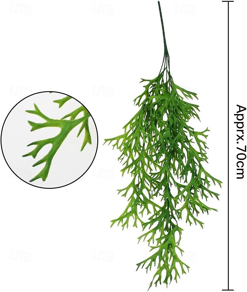 Sada 4 umělých závěsných rostlin z kapradiny staghorn, umělá kapradina, zeleň tropické džungle, listy révy vinné, na dekoraci na zeď, na svatbu, do zahrady, do domu, na venkovní dekoraci 2026 - $22.99 –P3