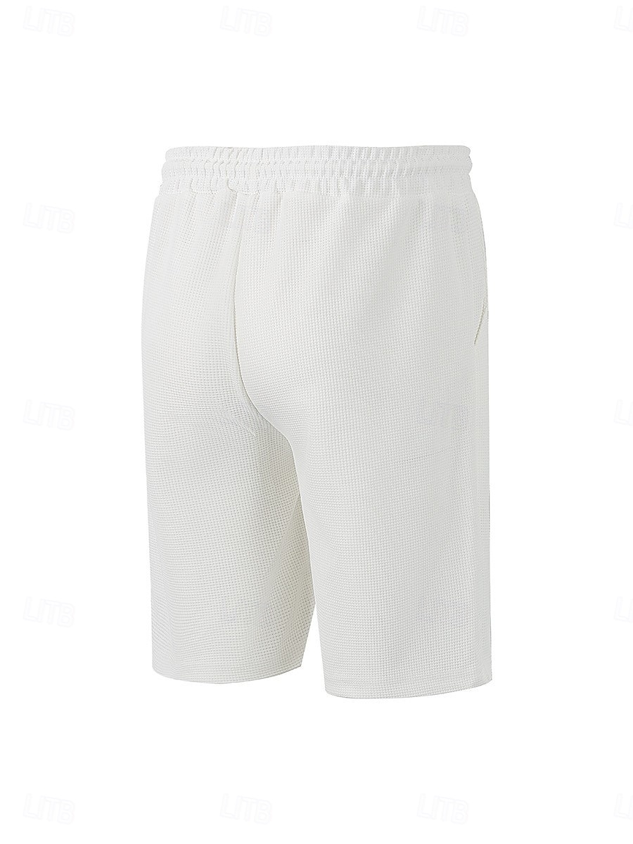 Homens Calções Waffle Calção Shorts de verão Shorts casuais Com Cordão Bolsos Cintura elástica Tecido Conforto Respirável Curto Ao ar livre Férias Verão Desporto Casual Vinho Micro-Elástica de 2026 por $18.99 –P7