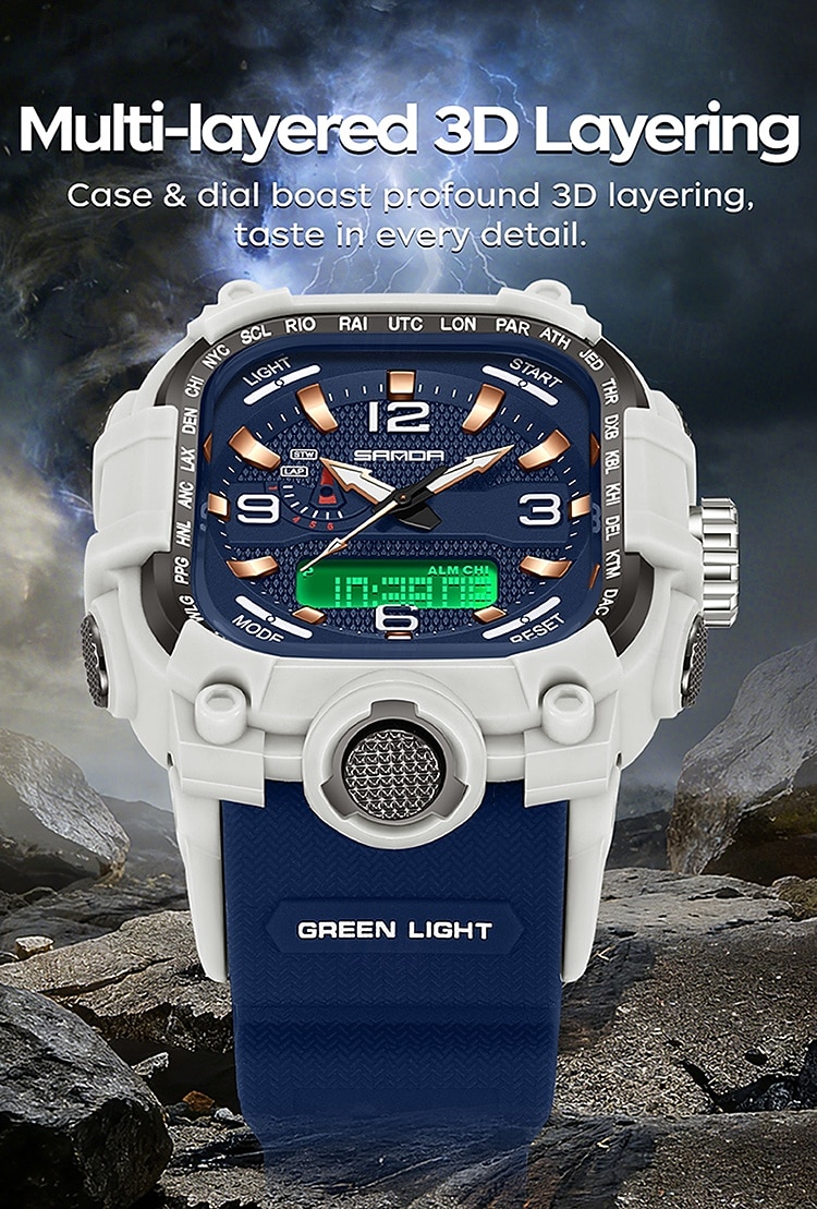 SANDA Men Digital Watch Creative Large Dial Outdoor Sports Luminous Stopwatch Alarm Clock Countdown Silicone Gel Silicone Watch 2026 - $26.99 –P3