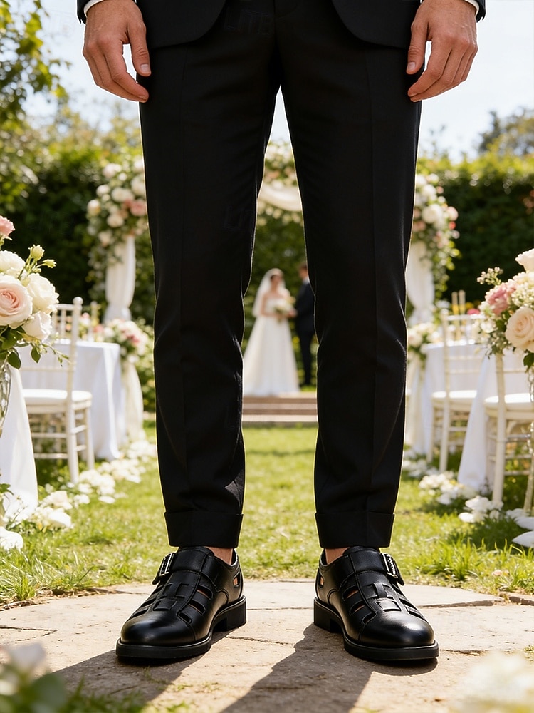 Men's Wedding Shoes, Classic Black Faux Leather Comfortable Fit, Perfect for Groom and Wedding Ceremonies 2026 - $46.99 –P2