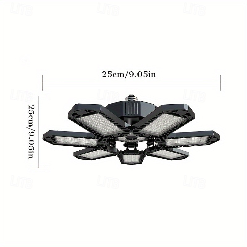 Lâmpada LED para garagem com faixa de iluminação de teto de alto brilho 6500k, 7+1 painéis deformáveis, adequada para porão, celeiro, lavanderia e áreas de armazenamento. de 2026 por $26.99 –P3