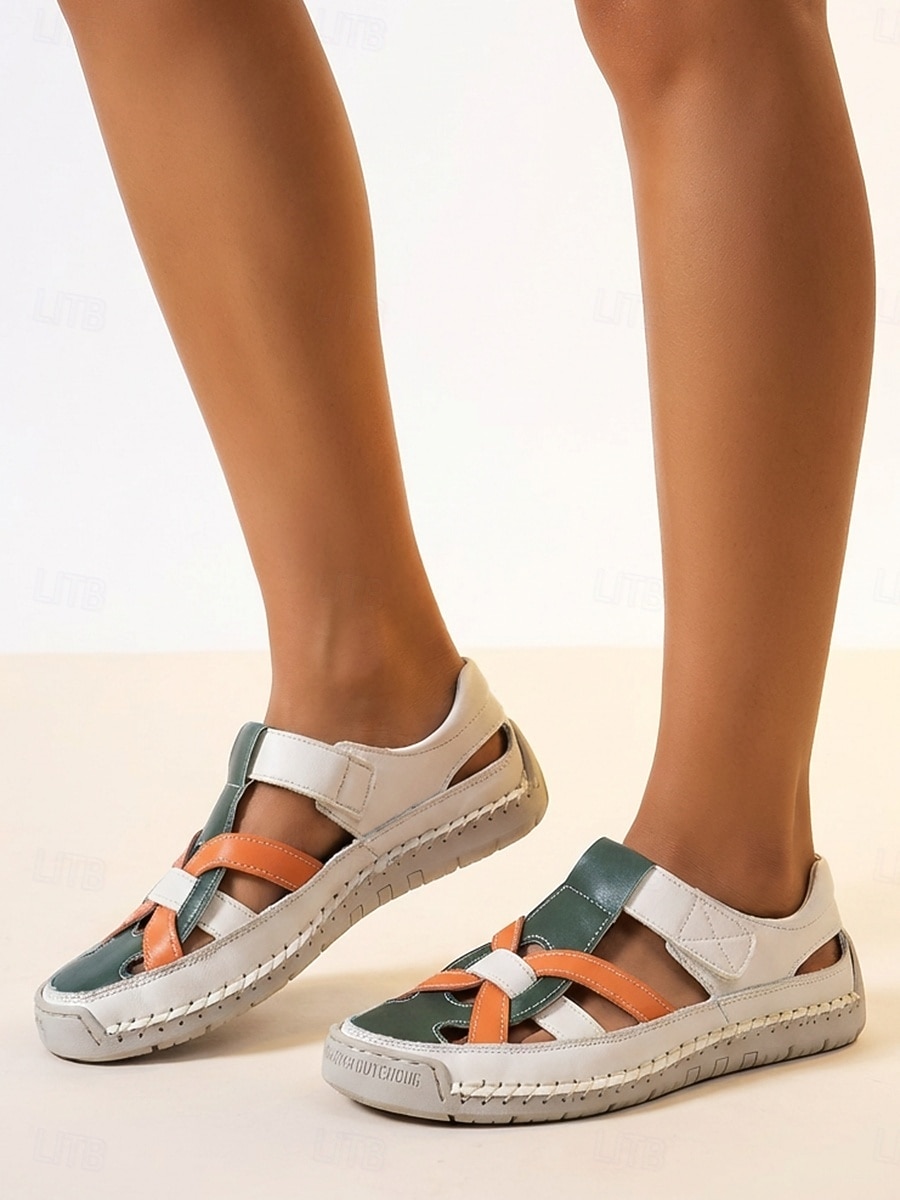 Lässige Damen-Sandalen im Color-Blocking-Design – weich gepolsterte, flache Sandalen mit atmungsaktivem Cut-out-Design für Damen, ideal für Alltag, Reisen, Spaziergänge im Freien und Gartenarbeit. 2026 - $42.99 –P2