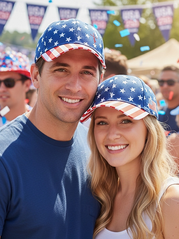 Gorra de Béisbol de Poliéster para Mujeres del 250 Aniversario de los Estados Unidos con Impresión de Bandera de EE.UU. Múltiples Patrones Disponibles Ideal para EE.UU. Día de la Independencia y Uso 2026 - AU $21.99 –P2