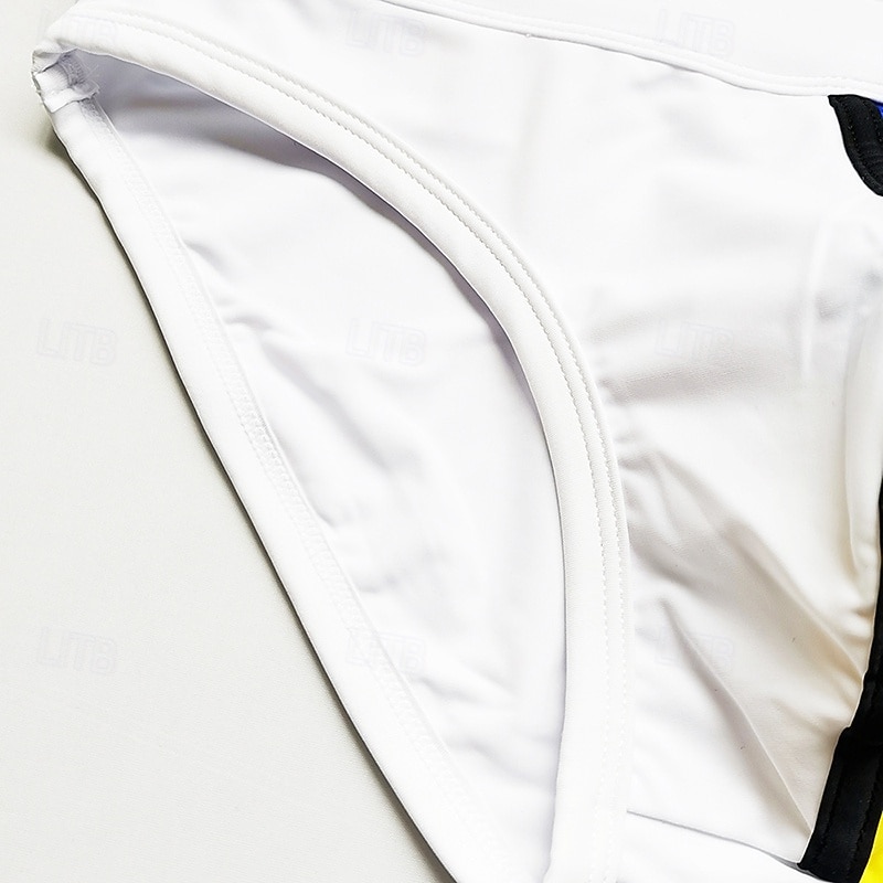 Homens Shorts de Natação Calção Justo de Natação Sunga de Natação Bloqueio de cores Secagem Rápida Esticar Respirável Calças Surfe Esportes Aquáticos Natação Verão de 2026 por $13.99 –P17