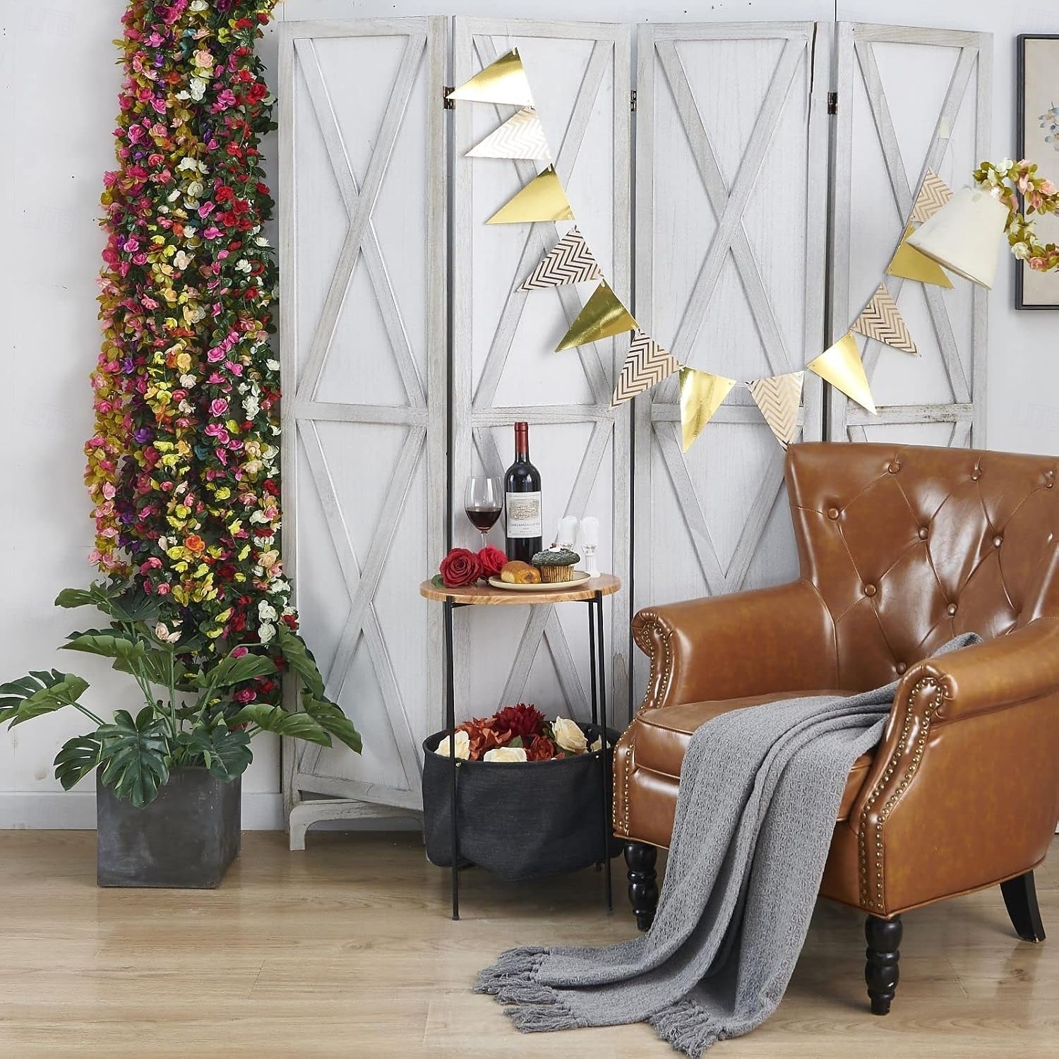 8 stuks x 2,5 meter bloemenslinger van kunstmatige rozen met groene bladeren, hangende neprozenslinger voor kamer, feest, huis, bruiloft, verjaardag, kerst, muur, boogdecoratie, lente roze bloemen 2026 - $29.99 –P2