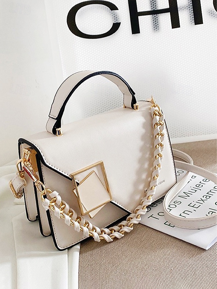 תיק צד אלגנטי לנשים עם דמוי עור, תיק כתף אופנתי עם ידית עליונה ורצועת שרשרת, ארנק אופנתי להמרה לנשים, מושלם ללבישה יומיומית, טיולים לחופשה וללבוש מסיבה 2026 - $19.99 –P4