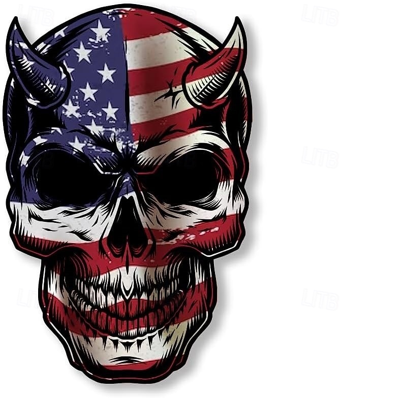 Confezione da 10 adesivi con teschio e bandiera americana, decalcomanie in vinile con bandiera patriottica degli Stati Uniti per auto, camion, caschi, computer portatili, adesivi con teschio del 2026 a $19.99 –P4