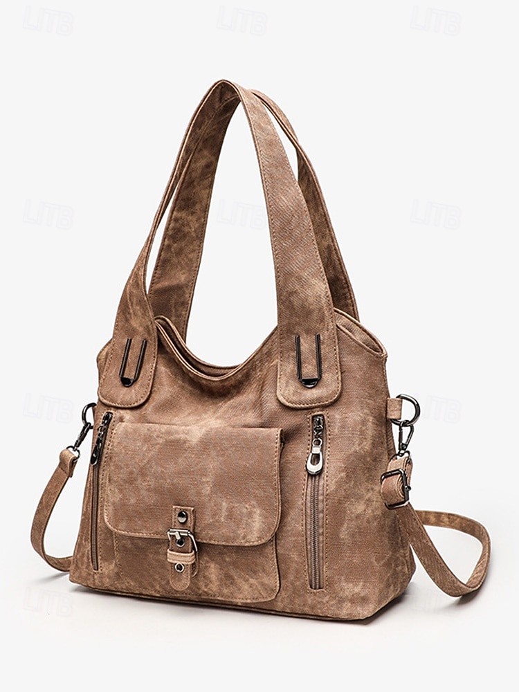 Γυναικεία τσάντα ώμου vintage από απομίμηση δέρματος, μεγάλης χωρητικότητας μετατρέψιμη τσάντα χειρός με λαβή στο πάνω μέρος και λουράκι χιαστί, ρετρό casual τσάντα μεταφοράς για γυναίκες, ιδανική για καθημερινή χρήση, διακοπές και ταξίδια 2026 - $34.99 –P5