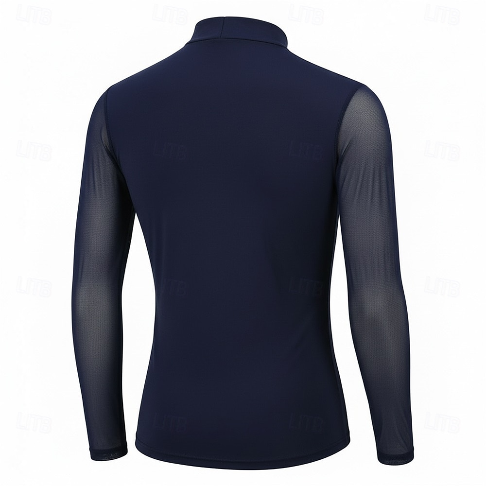 Figure Skating Top Men's Ice Skating Tops Navy Patchwork Stretchy ...