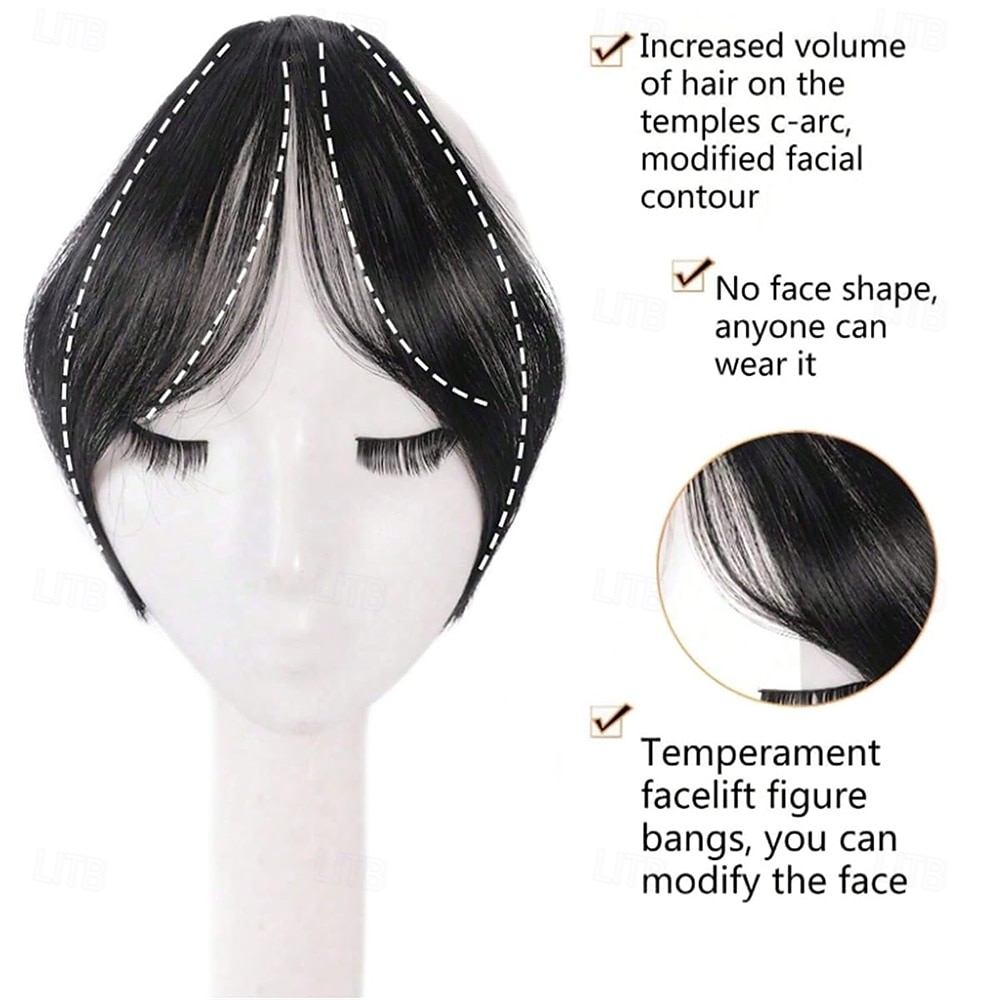 Bangs Hair Clip in Bangs Fringe with Temples Hairpieces for Women Hair Bangs Extension for Daily Wear (Natural black#) 2026 - $9.49 –P5