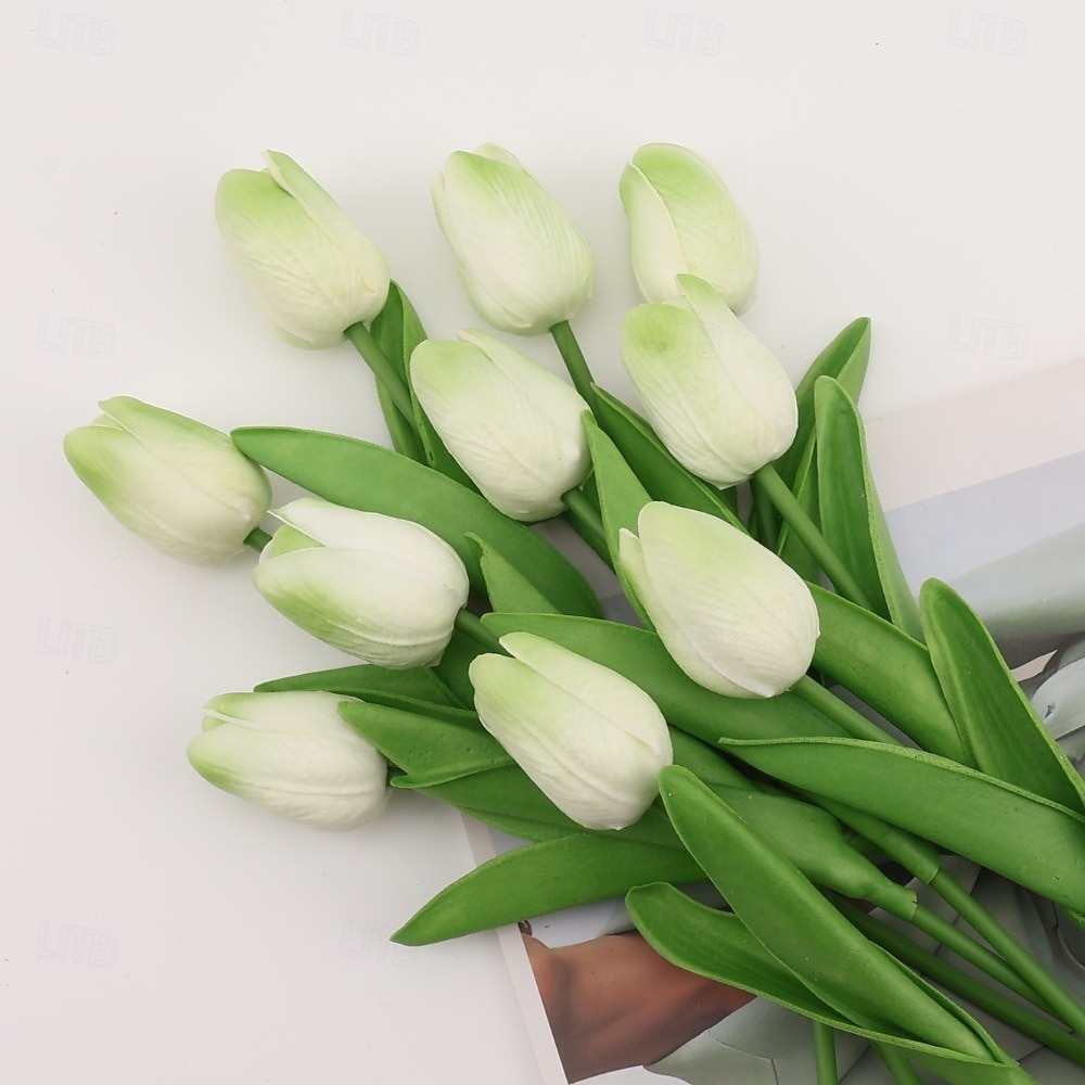 10 tulipani finti, fiori artificiali, fiori finti in PU, steli di tulipano, per bouquet primaverili da matrimonio, composizioni floreali, decorazioni per feste in casa e ufficio, per la festa della del 2026 a $15.99 –P14