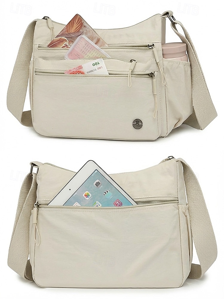 Dámská vícebarevná voděodolná polyesterová crossbody kabelka, velká kapacita, univerzální pro každodenní nošení i na dovolenou, nastavitelný popruh, stylový a funkční design 2026 - $18.99 –P10