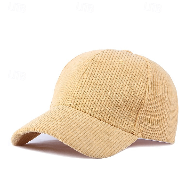 Unisexe Casquette de baseball Noir Jaune Velours côtelé Bandes Pur Chaud ancien Occasionnel Occasionnel Quotidien Vêtements de rue Couleur Unie Protection solaire de 2026 ? $9.49 –P15