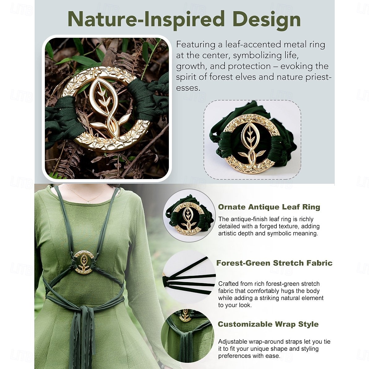 Μεσαίωνα Αναγέννησης φαντασία Ζώνη Μέσης Αξεσουάρ Ξωτικό Νεράιδα Φανταχτερή Φόρεμα Γυναικεία Φαντασία Απόκριες Επίδοση LARP Ρεν Φερ Ενηλίκων Ζώνη 2026 - $17.99 –P7