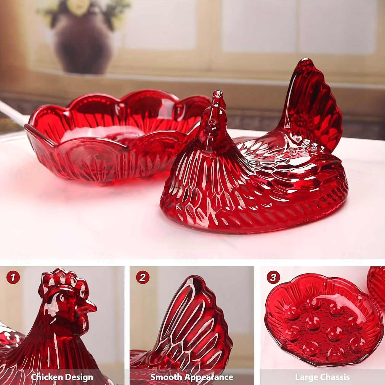 Potes de vidro cristal reutilizáveis em formato de galinha com tampas, ideais para guardar doces, frutas secas, salgadinhos ou como decoração de mesa. Também podem ser usados como prato para servir de 2026 por $62.99 –P11