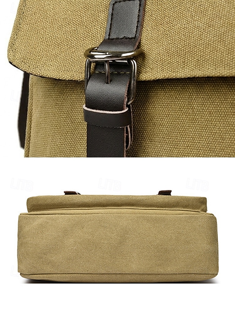 Ανδρική τσάντα ώμου από καμβά, πολύχρωμη τσάντα ώμου μεγάλης χωρητικότητας με χιαστί ώμο, casual vintage τσάντα εργασίας για φορητό υπολογιστή για καθημερινές μετακινήσεις, υπαίθριες δραστηριότητες και χρήση γραφείου 2026 - $29.99 –P12