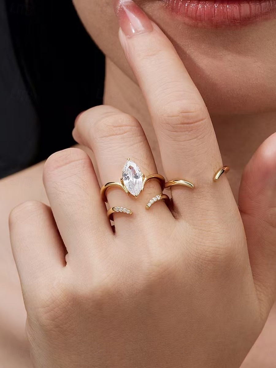 1 pièce Bague / Anneaux For Femmes Zircon Clair Quotidien Cadeau Fête Alliage de 2026 ? $3.49 –P2