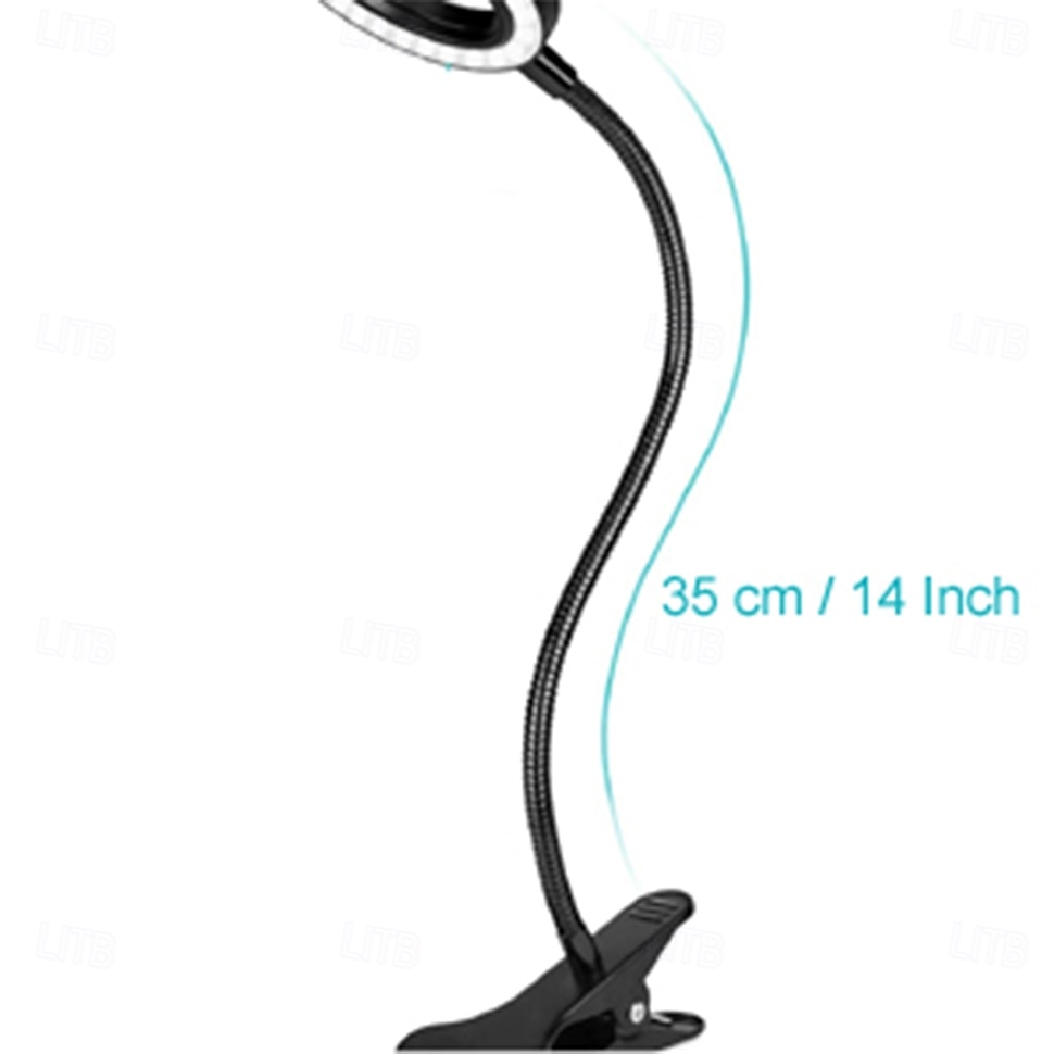 1 LED-Klemmleuchte, 48 LEDs, 3 Farbmodi, Helligkeit einstellbar, flimmerfrei, augenschonend, 5V USB-Stromversorgung, geeignet für Arbeitszimmer, Büro, Nachttisch, Live-Stream-Beleuchtung 2026 - $10.49 –P7