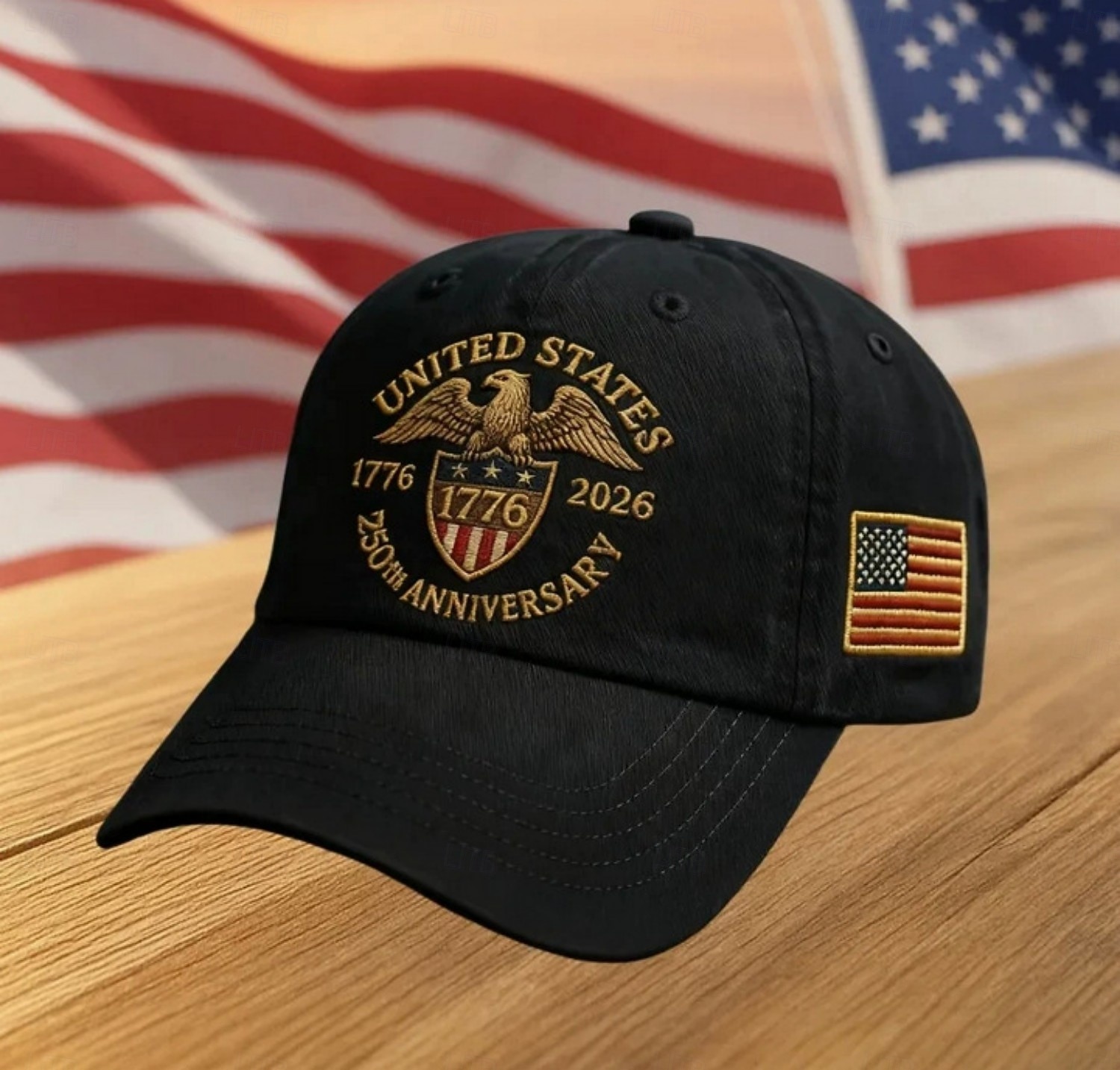 Șapcă patriotică brodată cu aniversarea a 250 de ani a Statelor Unite, sărbătoare a Zilei Independenței, design cu steagul SUA, cadou patriotic perfect pentru bărbați și femei, semi-cincicentenar 2026 - $21.99 –P5
