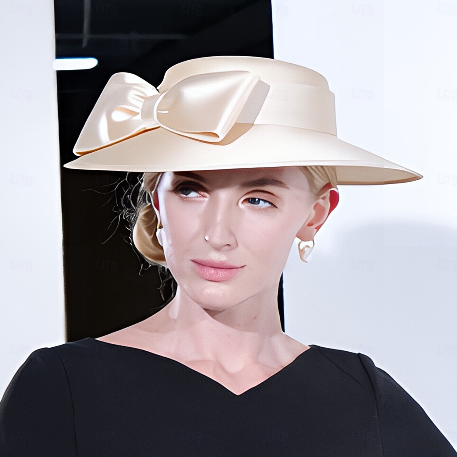 Chapeaux en lin doux élégants avec nœud 1PC mariage  soirée  soirée  Melbourne Cup tête à impression robes chapeaux jour de course de 2026 ? $54.99 –P13