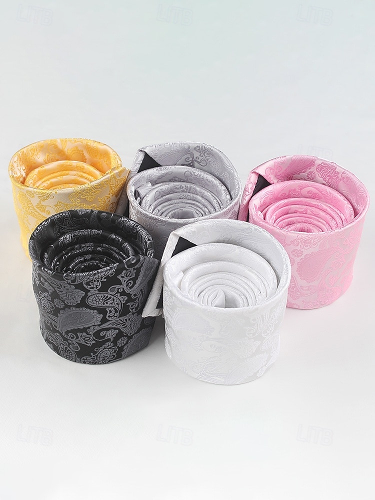 Pánská kravata s paisley vzorem, polyesterový materiál, více barev, ideální pro svatby a formální události 2026 - $14.99 –P10