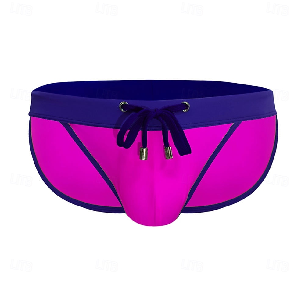 Férfi Úszónadrágok Fürdőnadrág Boxer fazonú fürdőnadrágok Színblokkolás Zsinór Gyors szárítás Rugalmas Légáteresztő Alsók Szörfözés Vízi sportok Úszás Nyár 2026 - $13.99 –P16